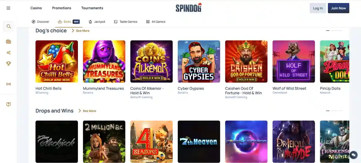 9000+ games of spindogs casino review